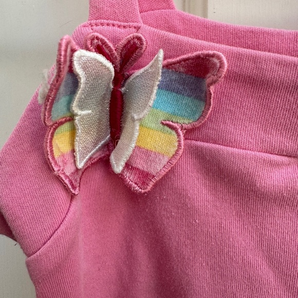 Little Lindsey 3T Girls Pink Butterfly Side Tie Sleeveless Blouse Top - Picture 2 of 7